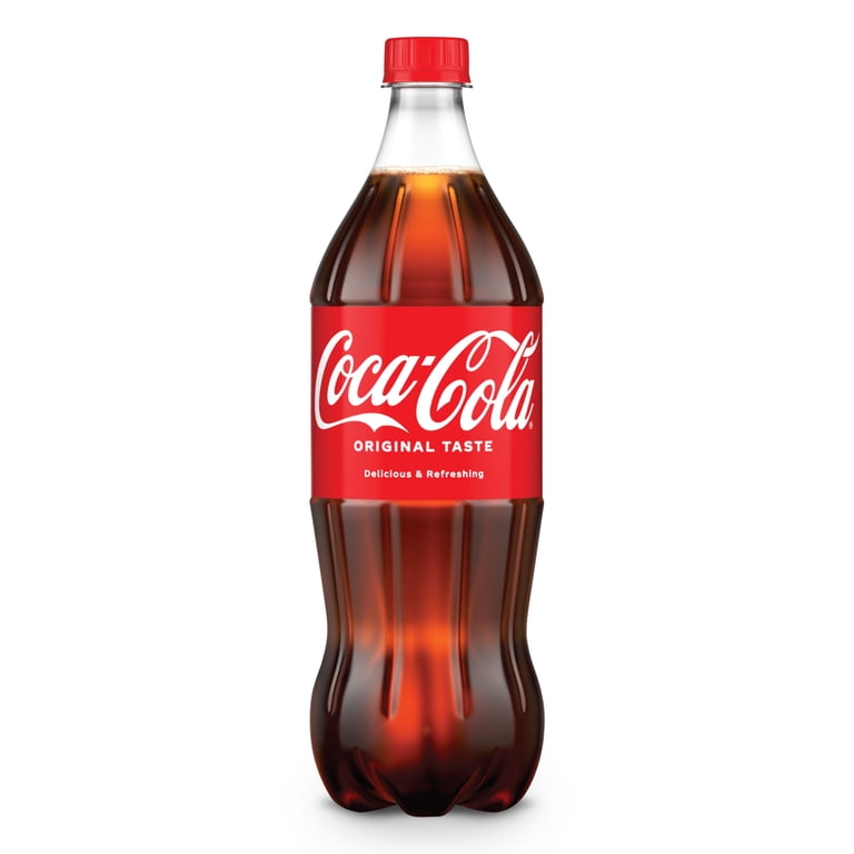 Coca-Cola Soda Pop Bottle, 1 Liter, Original Taste