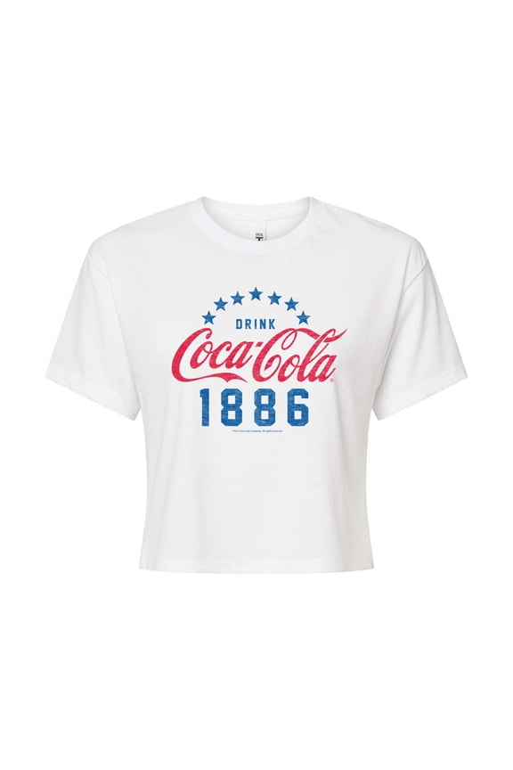 - Star Circle - Juniors Cropped Cotton Blend T-Shirt