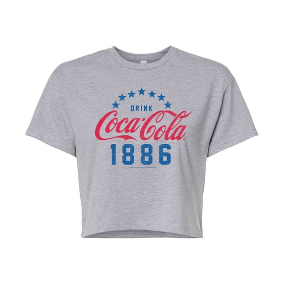 Coca-Cola - Star Circle - Juniors Cropped Cotton Blend T-Shirt