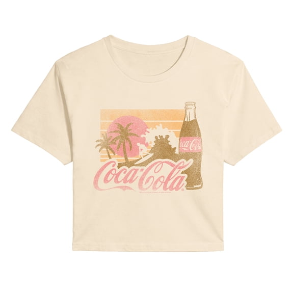 Coca-Cola - Surf - Juniors Cropped Graphic T-Shirt
