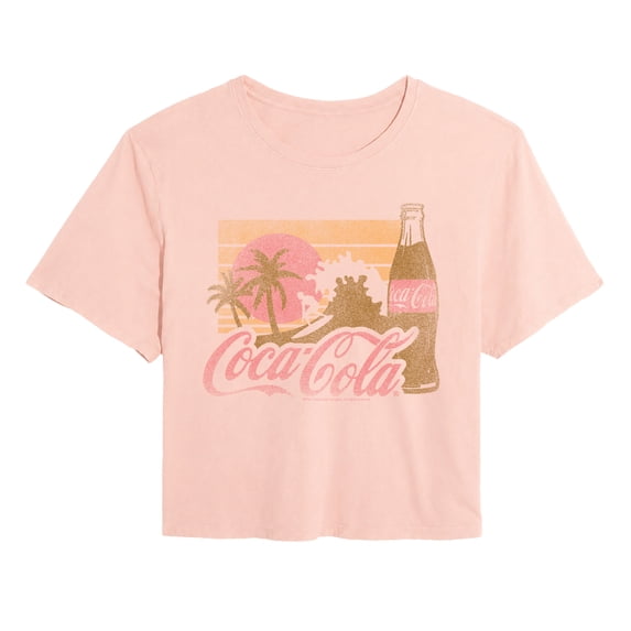 Coca-Cola - Surf - Juniors Cropped Graphic T-Shirt
