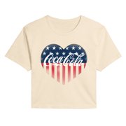 Coca-Cola - USA Heart - Juniors Cropped Graphic T-Shirt