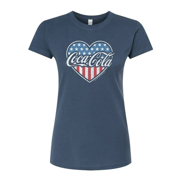 Coca-Cola - USA Heart - Juniors Fitted Graphic T-Shirt
