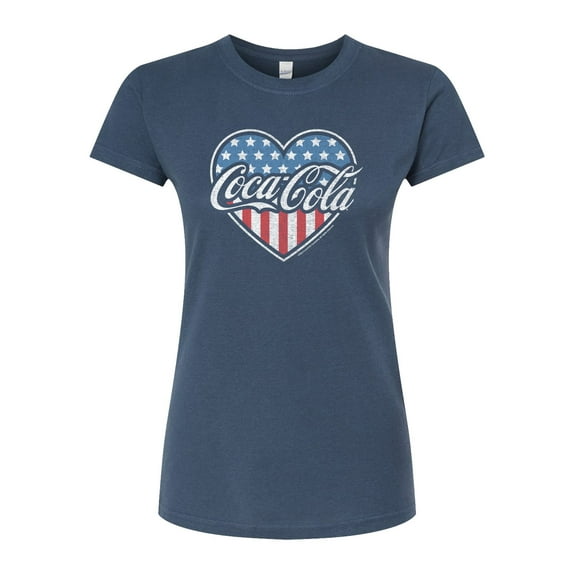 Coca-Cola - USA Heart - Juniors Fitted Graphic T-Shirt