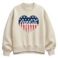 thumbnail image 1 of Coca-Cola - USA Heart - Women's Oversized Fleece Crew Sweatshirt, 1 of 3