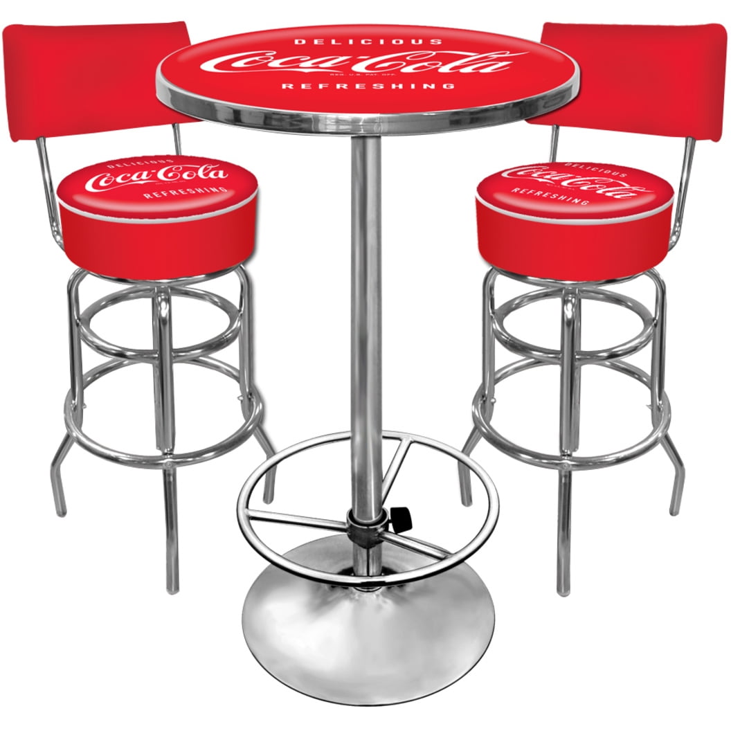 Coca cola bar table and stools deals