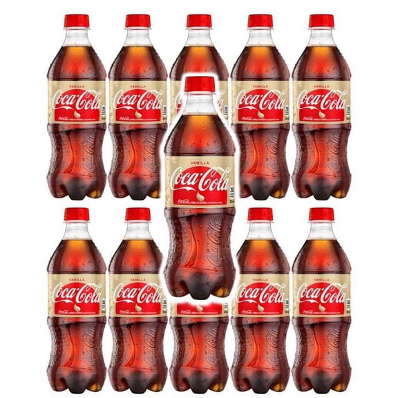 Coke Vanilla, 20 Fl Oz Bottles, (Pack of 10, Total of 200 Fl Oz)
