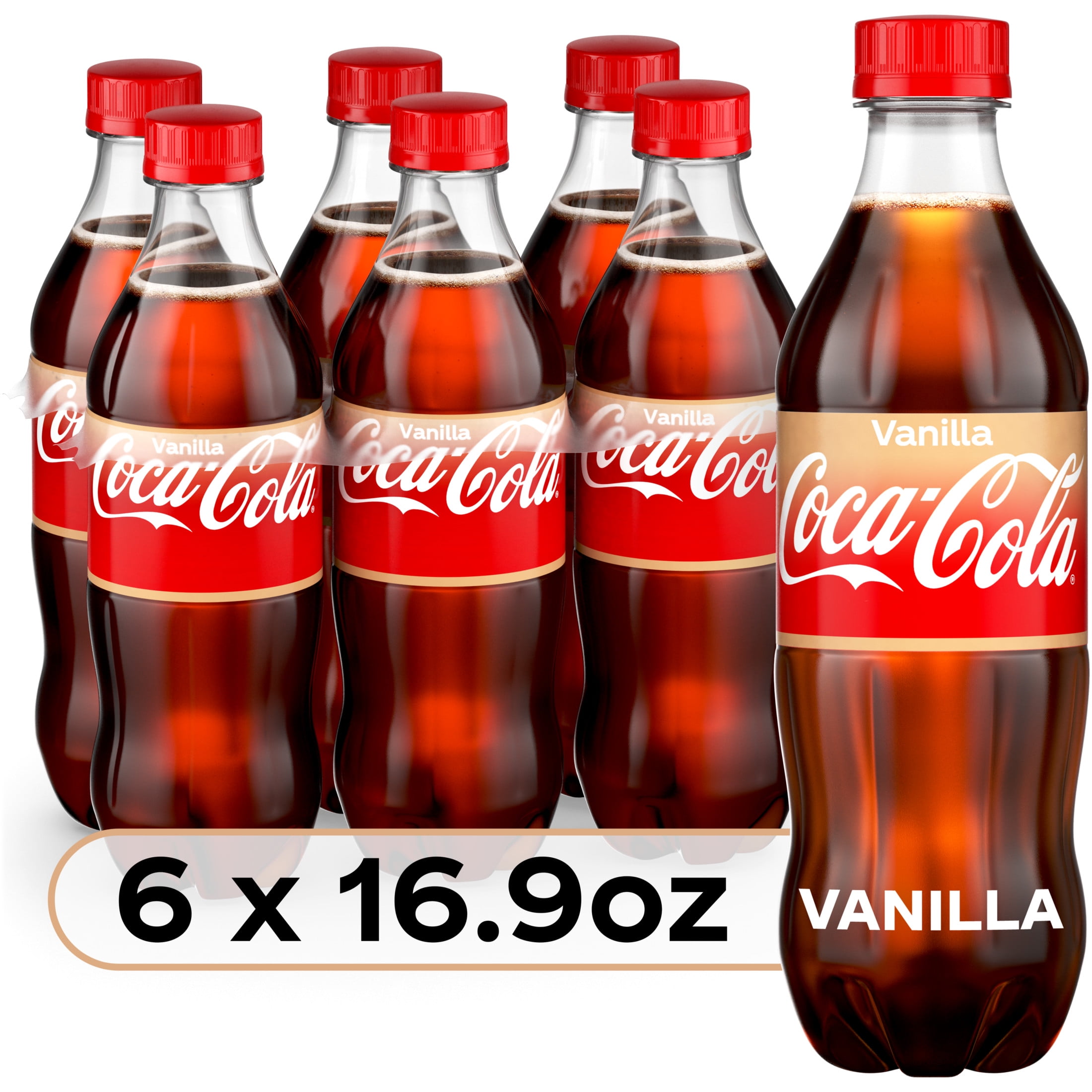 Coca-Cola Vanilla Soda Soft Drinks, 16.9 fl oz, 6 Pack