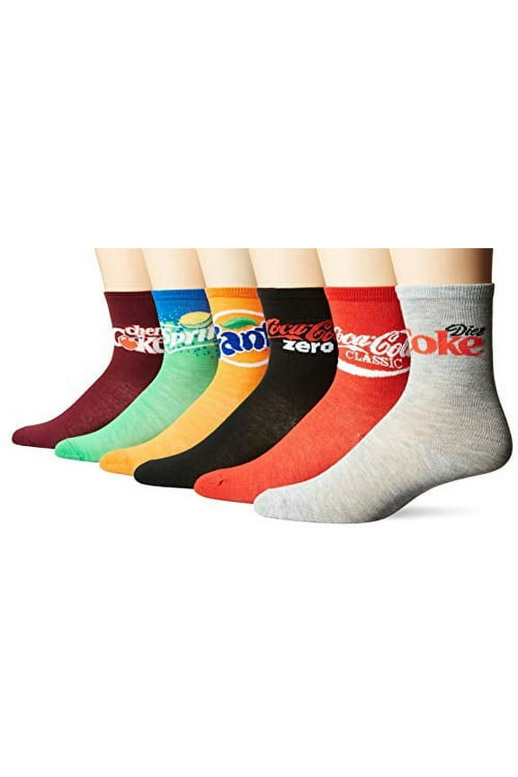 Coca Cola Vending Machine Women's Crew Socks, 6-Pack (Shoe Size 4-10)