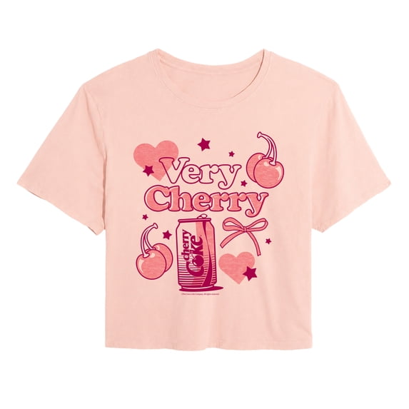 Coca-Cola - Very Cherry Cherry - Juniors Cropped Graphic T-Shirt