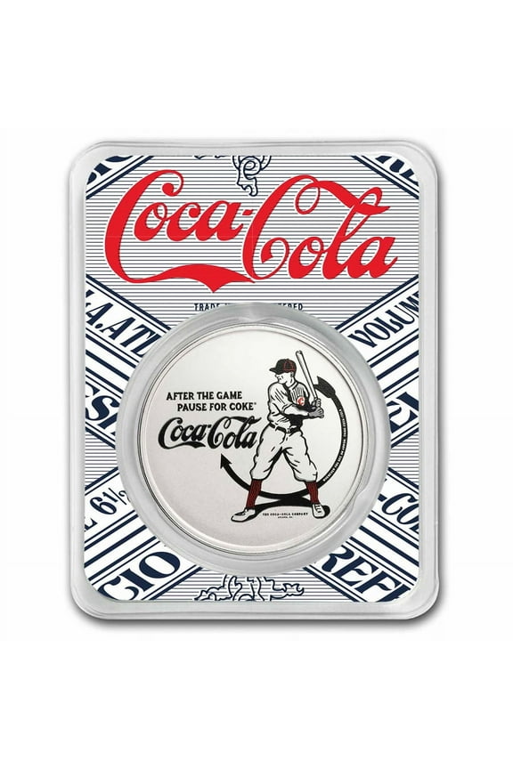 Vintage Batter Up 1 oz Silver Colorized Round in TEP