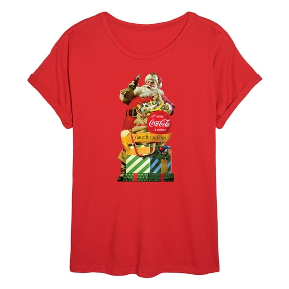 Coca-Cola - Vintage Santa Gift For Thirst - Women's Oversized Graphic T-Shirt