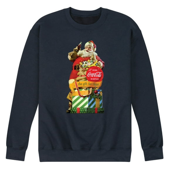Coca-Cola - Vintage Santa Gift for Thirst - Men's Long Sleeve Crew Fleece Sweatshirt
