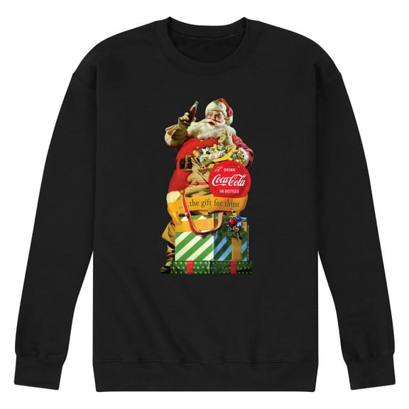 Coca-Cola - Vintage Santa Gift for Thirst - Men's Long Sleeve Crew Fleece Sweatshirt