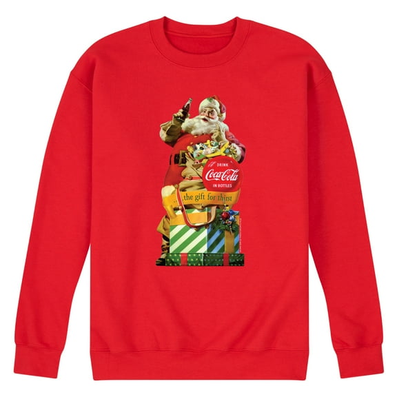 Coca-Cola - Vintage Santa Gift for Thirst - Men's Long Sleeve Crew Fleece Sweatshirt