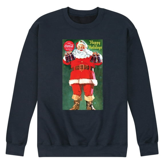 Coca-Cola - Santa with Coke Bottles - Men's Long Sleeve Crew Fleece Sweatshirt