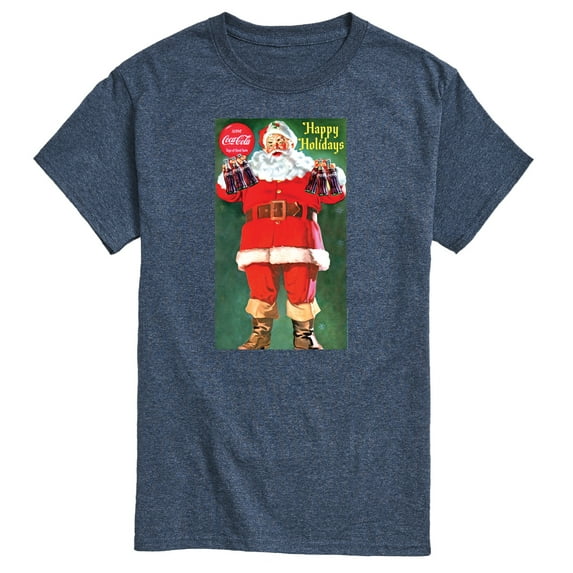 Coca-Cola - Vintage Santa With Coca Cola Bottles - Men's Short Sleeve Graphic T-Shirt