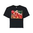 thumbnail image 1 of Coca-Cola - Vintage Santa at Ice Cooler - Juniors Cropped Short Sleeve Graphic T-Shirt, 1 of 5