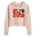 thumbnail image 1 of Coca-Cola - Vintage Santa at Ice Cooler - Juniors Cropped Long Sleeve Fleece Hoodie, 1 of 5