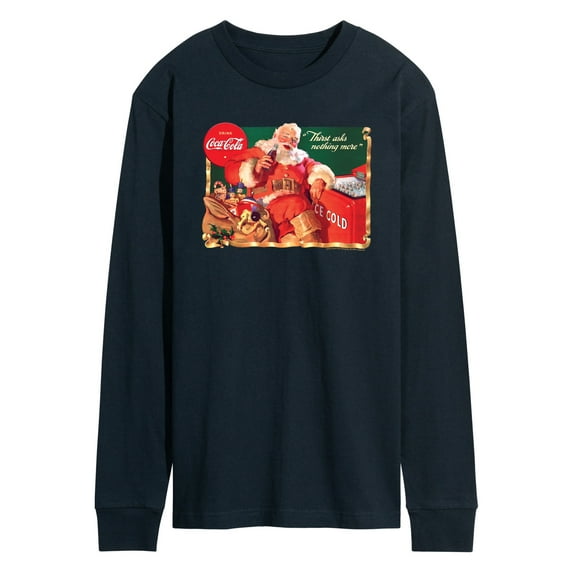 Coca-Cola - Santa at Coke Cooler - Men's Long Sleeve Graphic T-shirt