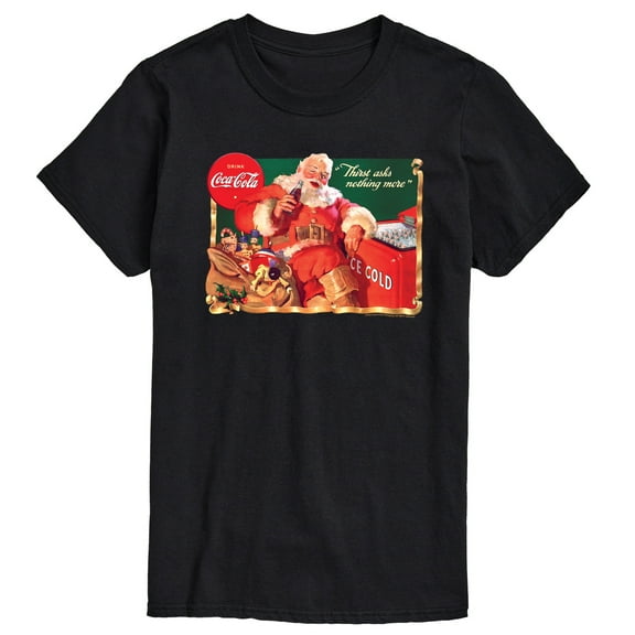 Coca-Cola - Santa at Coke Cooler - Men's Short Sleeve Graphic T-shirt