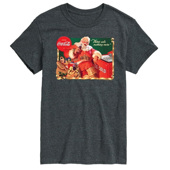Coca-Cola - Santa at Coke Cooler - Men's Short Sleeve Graphic T-shirt