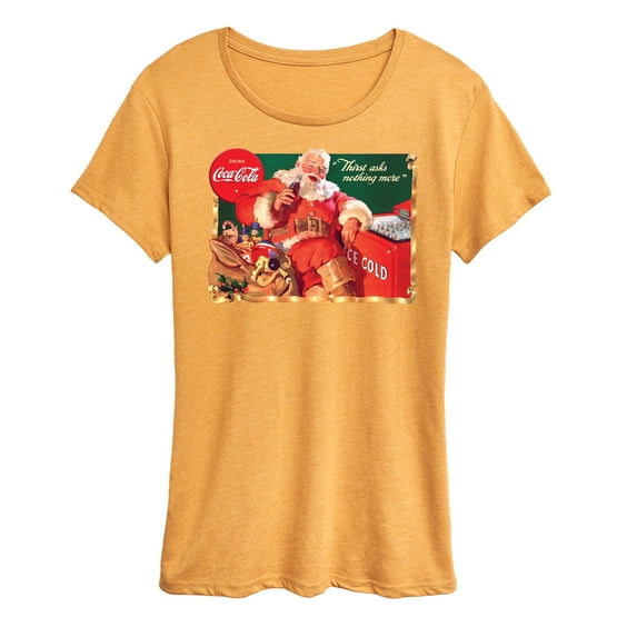 Coca-Cola - Vintage Santa With Coca Cola Ice Cooler - Women's Short Sleeve Graphic T-Shirt