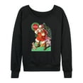 thumbnail image 1 of Coca-Cola - Vintage Santa With Dog - Women's French Terry Long Sleeve Pullover, 1 of 4