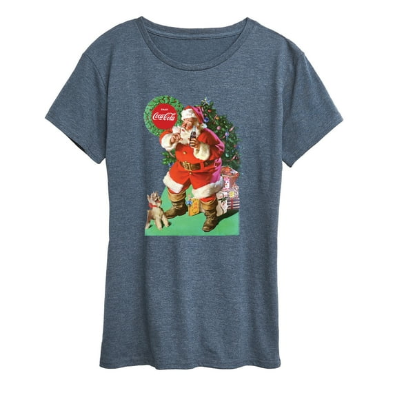 Coca-Cola - Vintage Santa With Dog - Women's Short Sleeve Graphic T-Shirt