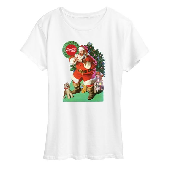 Coca-Cola - Vintage Santa With Dog - Women's Short Sleeve Graphic T-Shirt