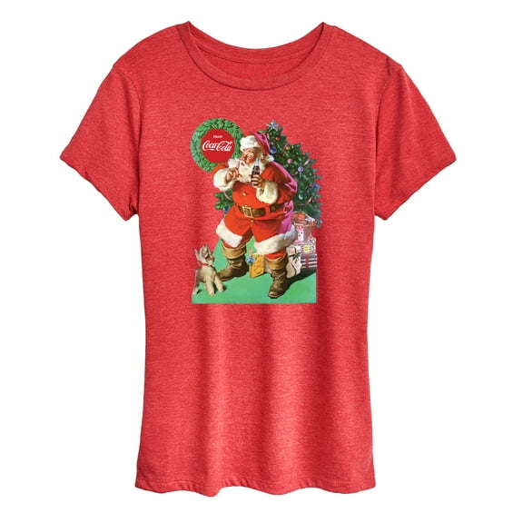 Coca-Cola - Vintage Santa With Dog - Women's Short Sleeve Graphic T-Shirt