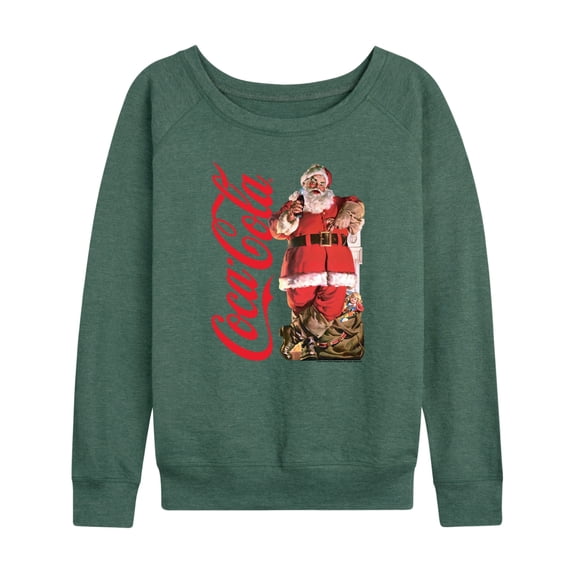 Coca-Cola - Vintage Santa With Presents - Women's French Terry Long Sleeve Pullover