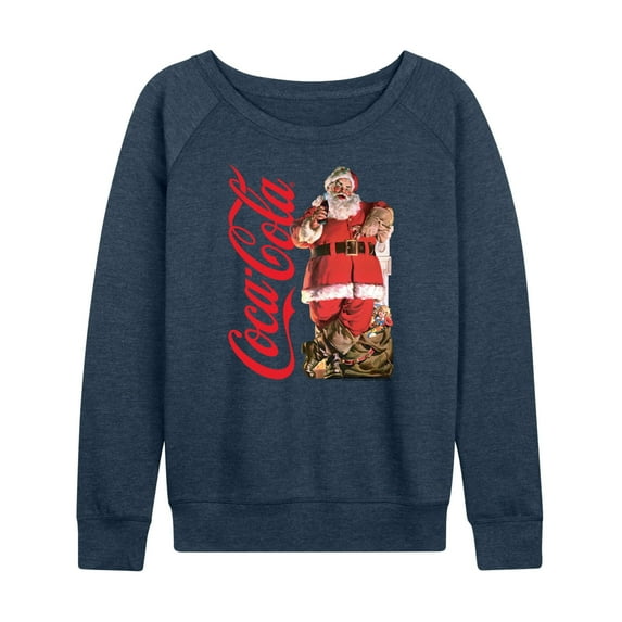 Coca-Cola - Vintage Santa With Presents - Women's Lightweight French Terry Long Sleeve Shirt