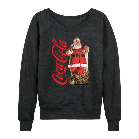 Coca-Cola - Vintage Santa With Presents - Women's Lightweight French Terry Long Sleeve Shirt