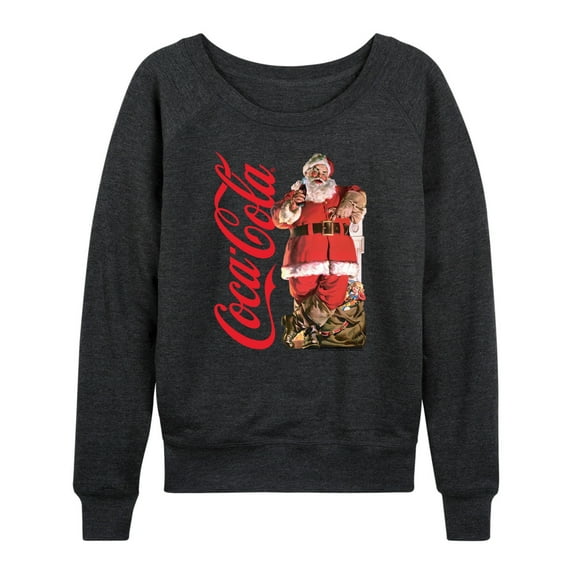 Coca-Cola - Vintage Santa With Presents - Women's Lightweight French Terry Long Sleeve Shirt