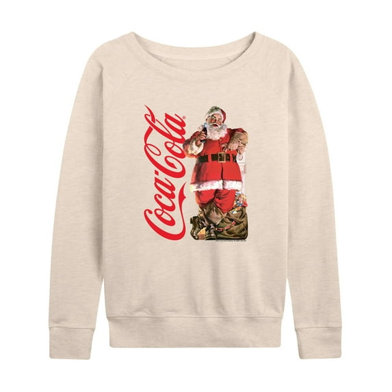 Coca-Cola - Vintage Santa With Presents - Women's Lightweight French Terry Long Sleeve Shirt