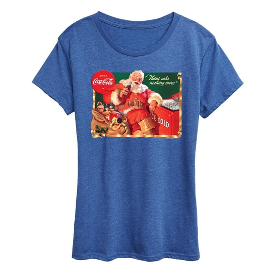 Coca-Cola - Vintage Santa at Ice Cooler - Women's Short Sleeve Graphic T-Shirt