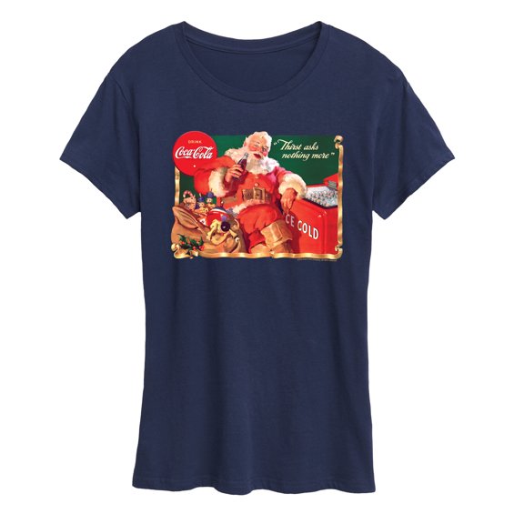 Coca-Cola - Vintage Santa at Ice Cooler - Women's Short Sleeve Graphic T-Shirt