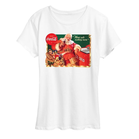 Coca-Cola - Vintage Santa at Ice Cooler - Women's Short Sleeve Graphic T-Shirt