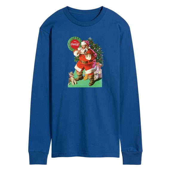 Coca-Cola - Vintage Santa with Dog - Men's Long Sleeve Graphic T-shirt