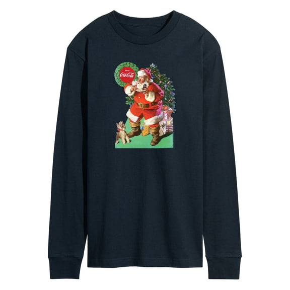 Coca-Cola - Vintage Santa with Dog - Men's Long Sleeve Graphic T-shirt