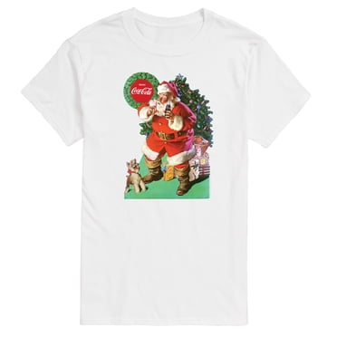 Coca-Cola - Vintage Santa with Dog Men's Short Sleeve Graphic T-Shirt ...