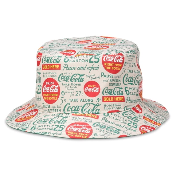 Coca-Cola Vintage Signs Cotton Twill Bucket Hat-Small/Medium