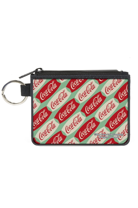 Coca-Cola Wallet, Coin Purse, Coca Cola Script Marquee Logo Green Red White, Canvas