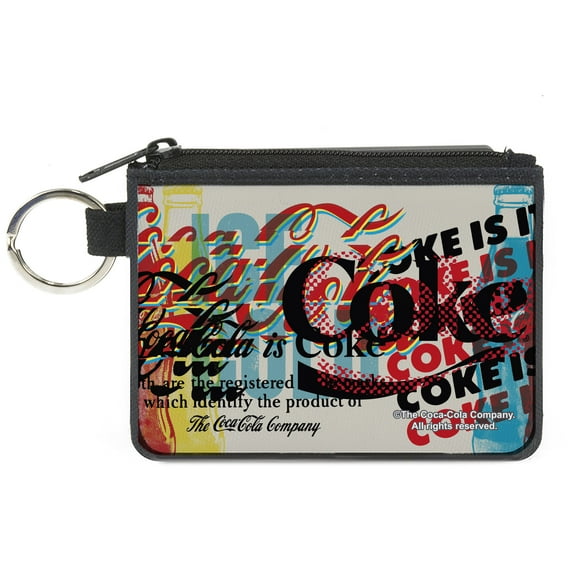 Coca-Cola Wallet, Coin Purse, Coke Is It Pop Art Collage Multi Color, Canvas