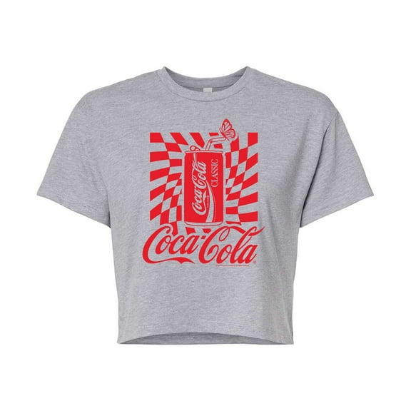 Coca-Cola - Warped Coke Can  - Juniors Cropped Pullover Hoodie