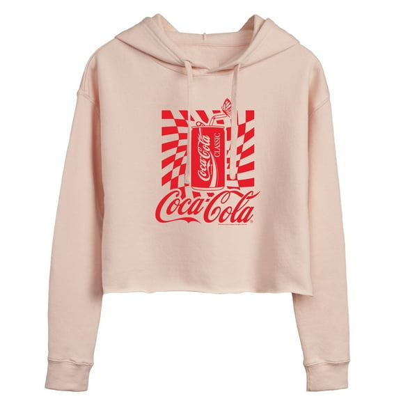 Coca-Cola - Warped Coke Can  - Juniors Cropped Pullover Hoodie