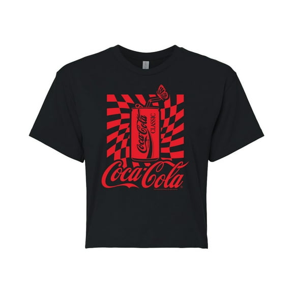 Coca-Cola - Warped Coke Can  - Juniors Cropped Pullover Hoodie