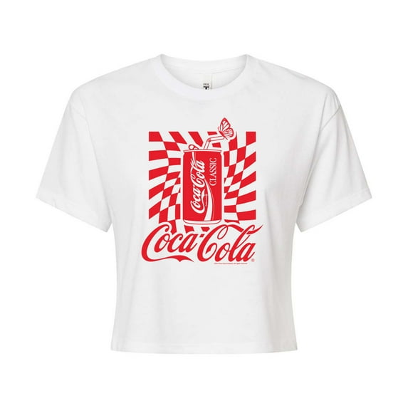 Coca-Cola - Warped Coke Can - Juniors Cropped Pullover Hoodie