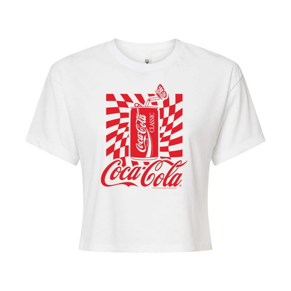 Coca-Cola - Warped Coke Can - Juniors Cropped Pullover Hoodie